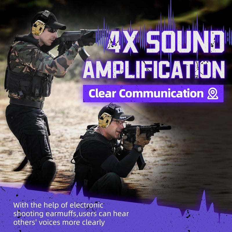 Zohan Electronic Shooting Earmuffs, Hearing Protection Shooters, NRR 23dB Noise Reduction Gun Range Ear Protection Headphones - Image 3